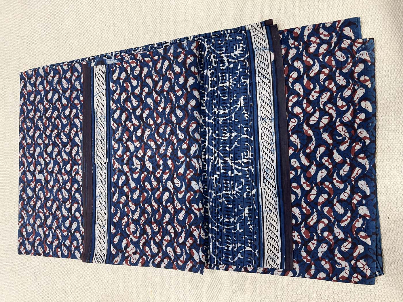 Unstitched Indigo Cotton Suit Set