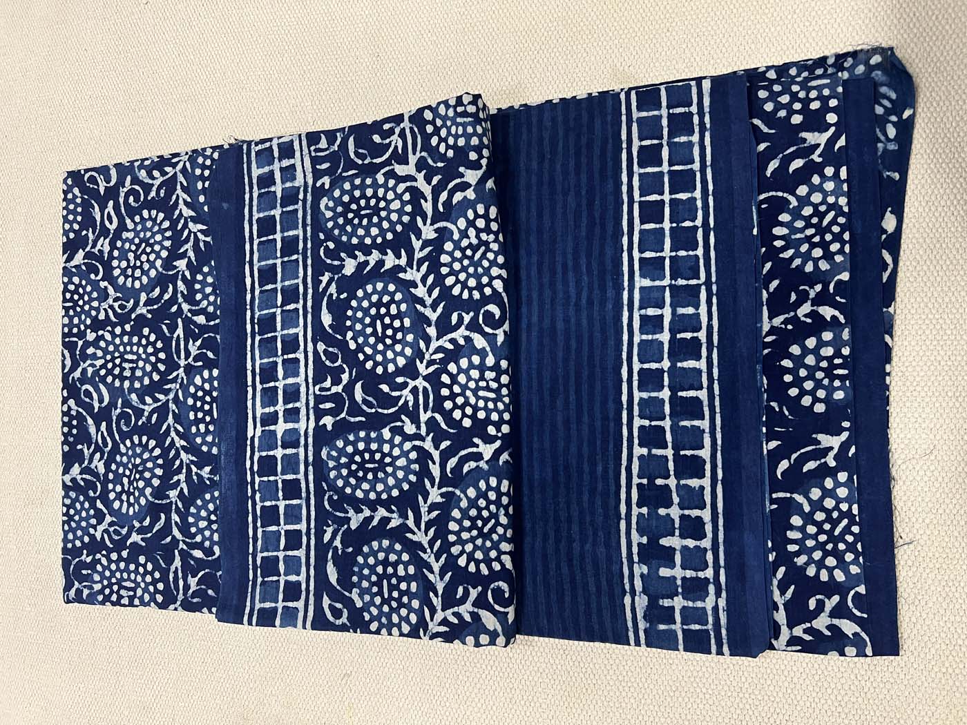 Unstitched Indigo Cotton Suit Set