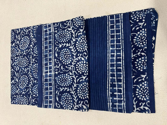 Unstitched Indigo Cotton Suit Set