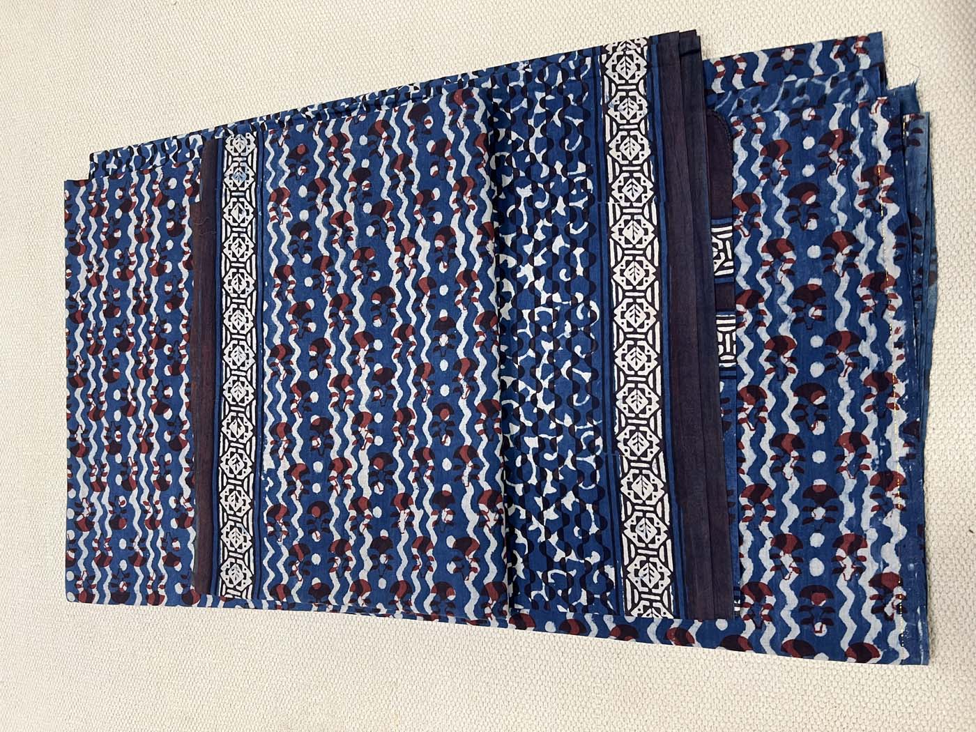 Unstitched Indigo Cotton Suit Set