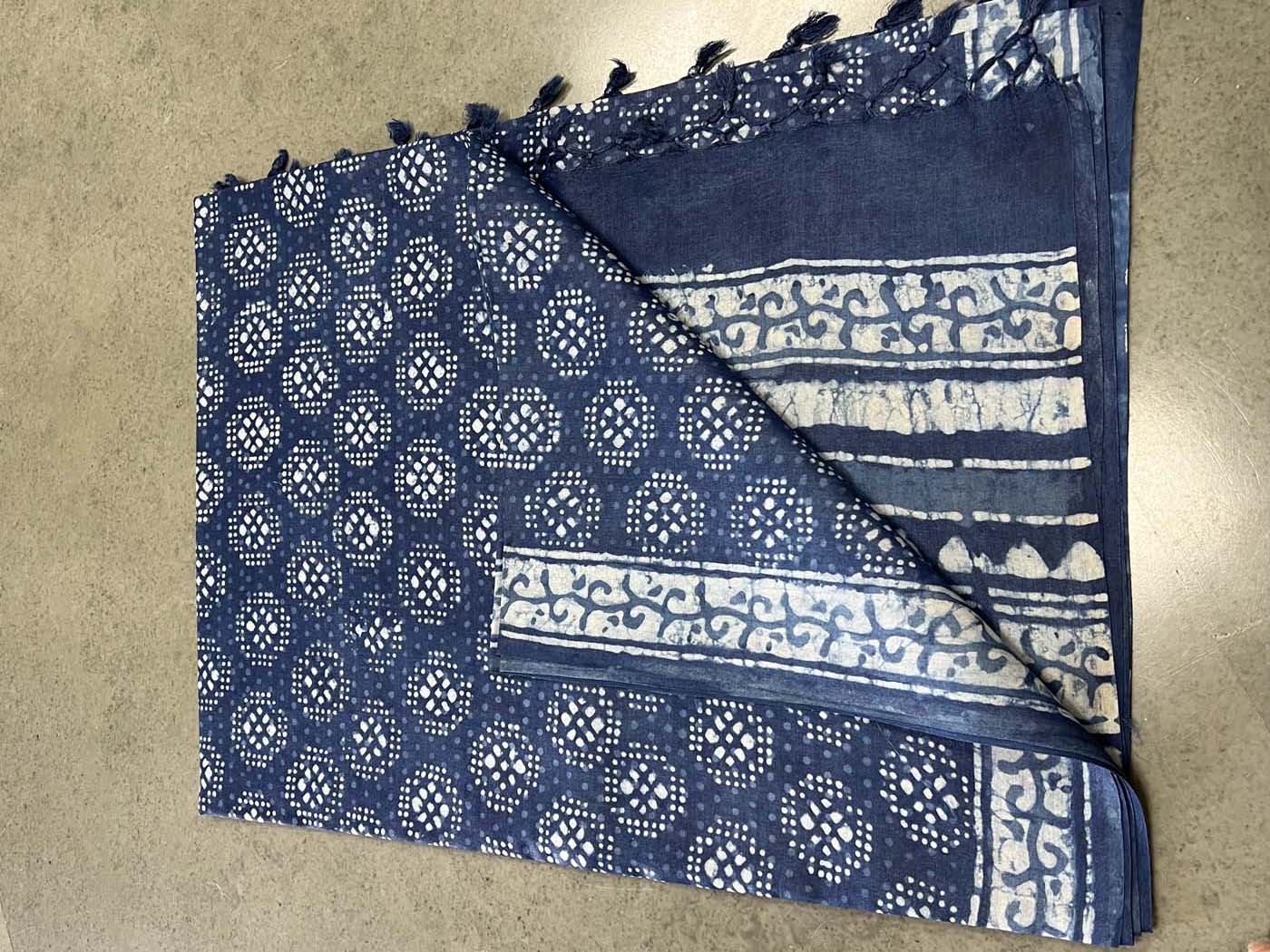 Saree Tussar Silk HL Indigo